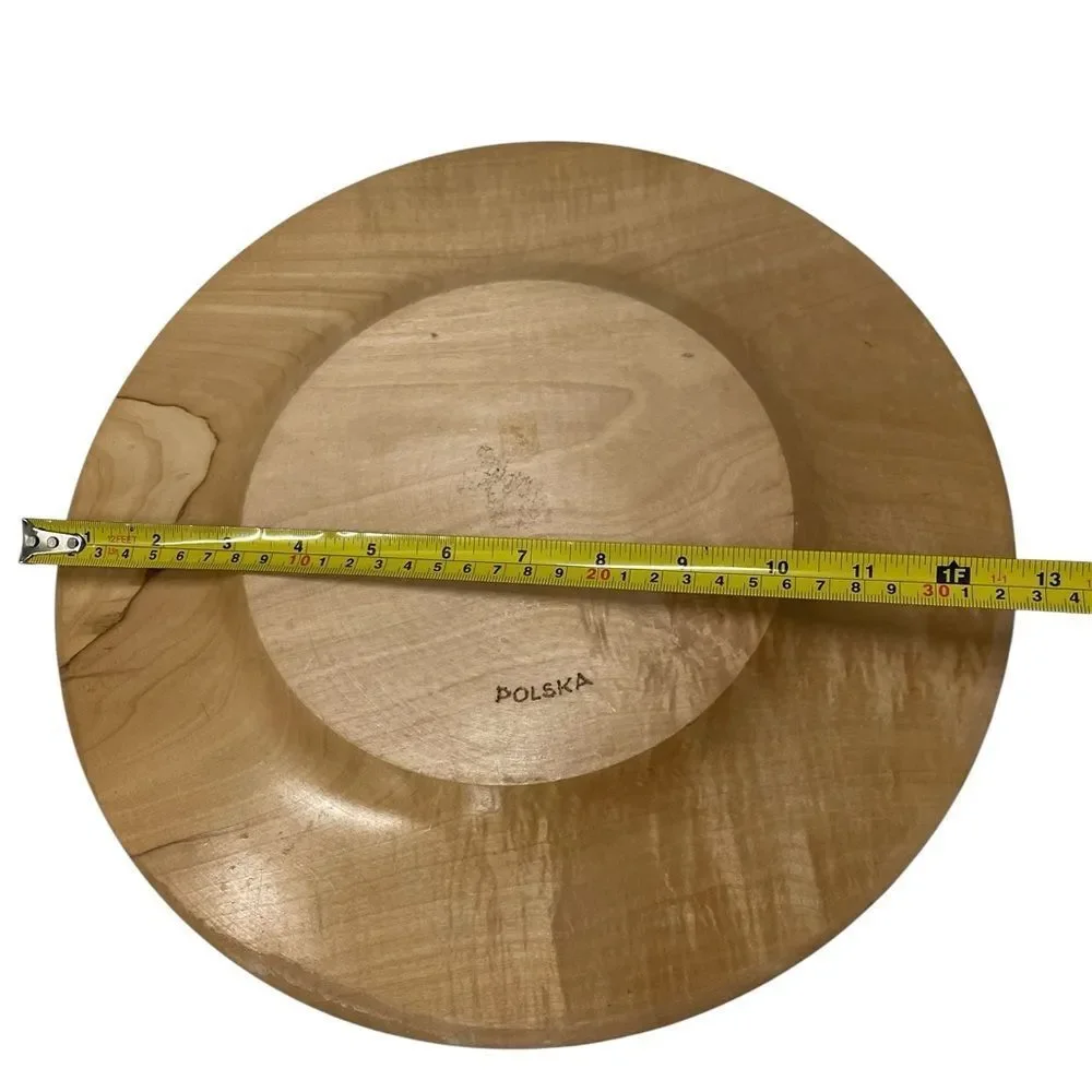 POLSKA Decorative Carved Wood Plate 13